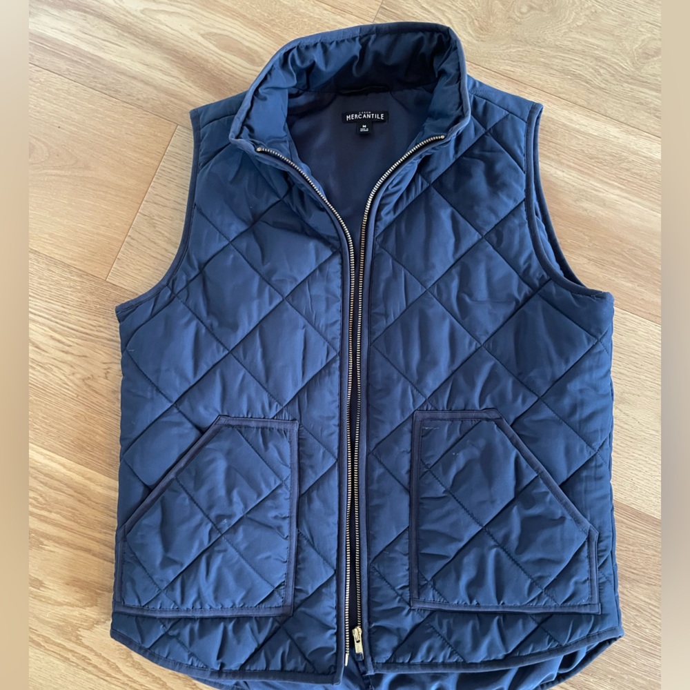 J. Crew Dark Blue Quilted Vest